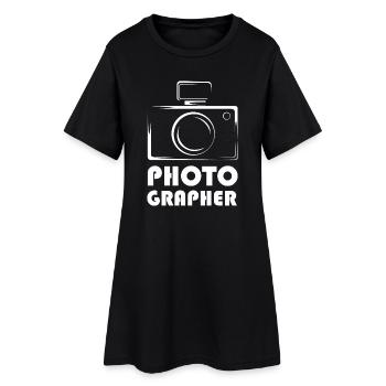 photographer photos symbol gift icon Logo camera - Frauen T-Shirt-Kleid - Schwarz - Vorne