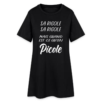 Sa rigole mais quand Picole on (blanc) - Robe T-shirt Femme - noir - Devant