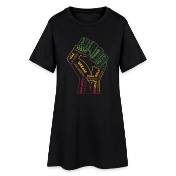 Poing des mots : Pouvoir des pensées - Robe T-shirt Femme - noir - Devant