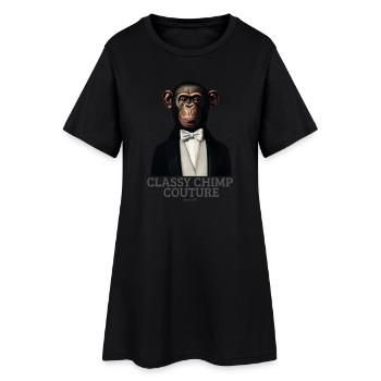 Classy Chimp Couture | Elegant Monkey in Tuxedo - Women’s T-Shirt Dress - black - Front