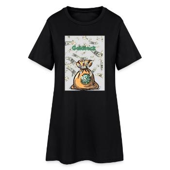 Geldsack Geldregen - Frauen T-Shirt-Kleid - Schwarz - Vorne