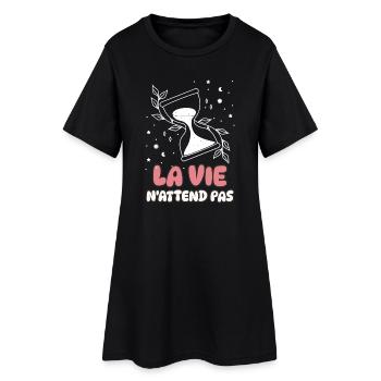 Life Doesn't Wait - Women’s T-Shirt Dress - black - Front