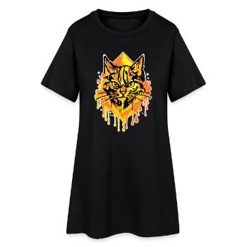 Graffiti Art, Street Art, Wildstyle, Chat - Robe T-shirt Femme - noir - Devant