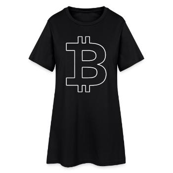Bitcoin Silhouette Monnaie de poche - Robe T-shirt Femme - noir - Devant