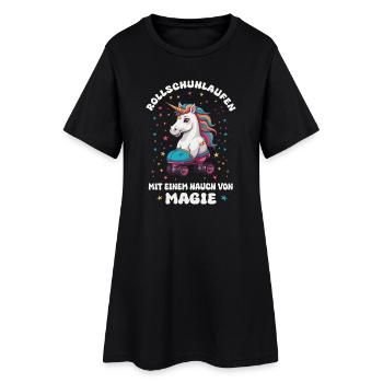 Licorne Roller Skating - Robe T-shirt Femme - noir - Devant