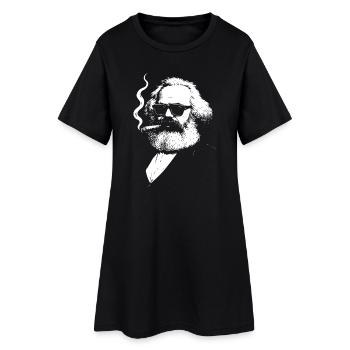 Karl Marx audacieux avec une illustration de cigarette - Robe T-shirt Femme - noir - Devant