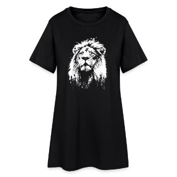 visage de lion tête de lion - Robe T-shirt Femme - noir - Devant