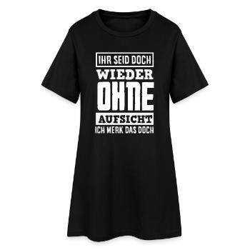 Encore une fois sans surveillance – sarcasme - Robe T-shirt Femme - noir - Devant