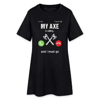 Mythologie viking Valhalla guerrier hache dictons - Robe T-shirt Femme - noir - Devant