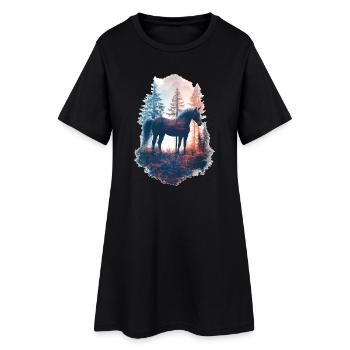Cheval - Robe T-shirt Femme - noir - Devant