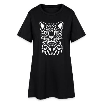 Leopard T-shirt Gift Idea - Women’s T-Shirt Dress - black - Front