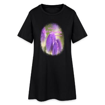 Spending time in the garden Gardening Crocuses - Women’s T-Shirt Dress - black - Front
