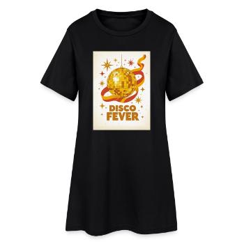 Golden Disco Ball Brillant dans le glamour des années 70 - Robe T-shirt Femme - noir - Devant