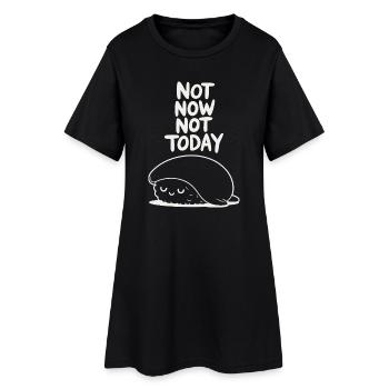 Nicht jetzt, nicht heute, Faultier. - Frauen T-Shirt-Kleid - Schwarz - Vorne