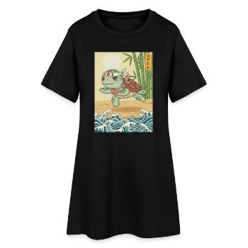 Tortue d’arts martiaux Kawaii - Robe T-shirt Femme - noir - Devant