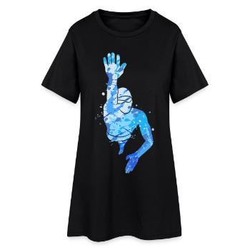 Swimming Colorful Swimming Men's Swimmers Boys - Women’s T-Shirt Dress - black - Front