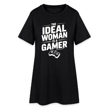 Die Idea Woman ist eine Gamerin - Frauen T-Shirt-Kleid - Schwarz - Vorne
