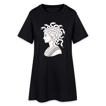Medusa Kopf mit Schlangen - Frauen T-Shirt-Kleid - Schwarz - Vorne