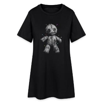 Voodoo Puppe - Frauen T-Shirt-Kleid - Schwarz - Vorne