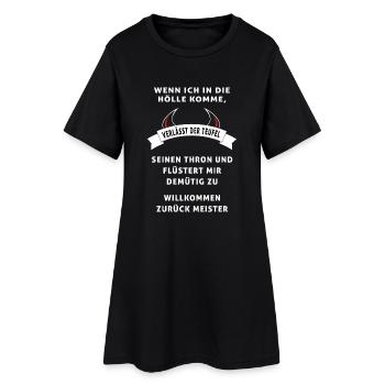 Teufel Meister - Frauen T-Shirt-Kleid - Schwarz - Vorne