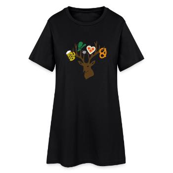 bayern münchen bier hirsch alpen breze - Frauen T-Shirt-Kleid - Schwarz - Vorne
