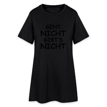 Geht nicht, gibts nicht - Frauen T-Shirt-Kleid - Schwarz - Vorne
