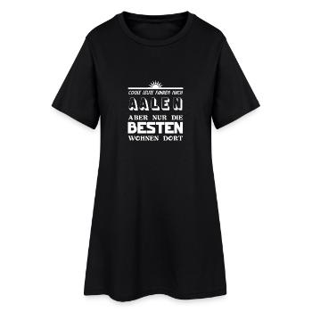 Coole Leute fahren nach Aalen - Frauen T-Shirt-Kleid - Schwarz - Vorne