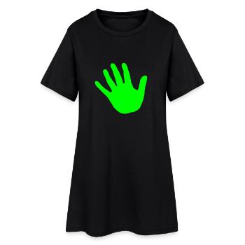 vert main - Robe T-shirt Femme - noir - Devant