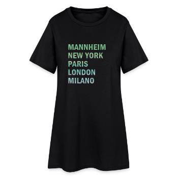 Metropole Mannheim - Frauen T-Shirt-Kleid - Schwarz - Vorne