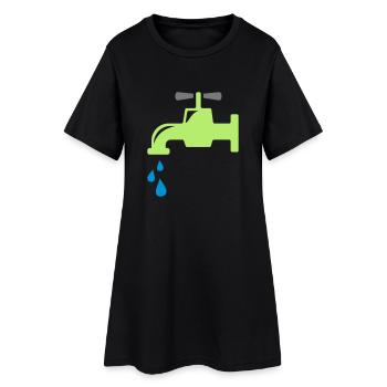 water tap - Women’s T-Shirt Dress - black - Front