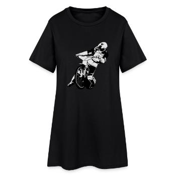 Speedway Racing - Frauen T-Shirt-Kleid - Schwarz - Vorne