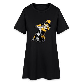 Speedway Racing - Frauen T-Shirt-Kleid - Schwarz - Vorne