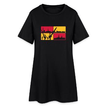 Hambourg horizon - Robe T-shirt Femme - noir - Devant