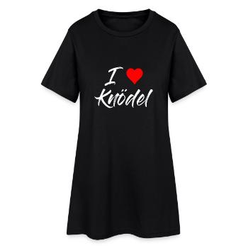 I love Knödel - Frauen T-Shirt-Kleid - Schwarz - Vorne