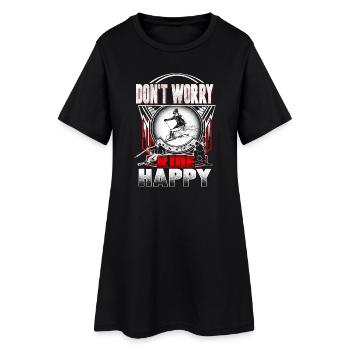 ski heureux - Robe T-shirt Femme - noir - Devant