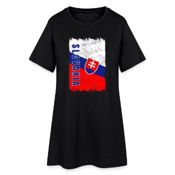Drapeau slovaque vintage - Robe T-shirt Femme - noir - Devant