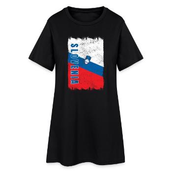 Drapeau vintage de Slovénie - Robe T-shirt Femme - noir - Devant