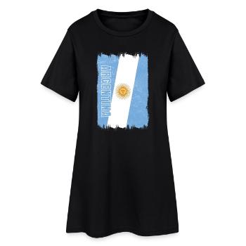 Drapeau Argentine - Robe T-shirt Femme - noir - Devant