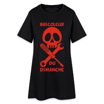 Bricoleur du dimanche (rouge) - Robe T-shirt Femme - noir - Devant