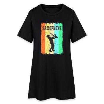Saxophone design - Women’s T-Shirt Dress - black - Front