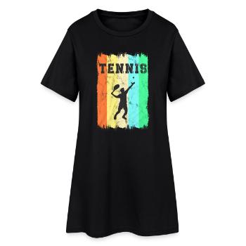 Tennis Vintage Design - Frauen T-Shirt-Kleid - Schwarz - Vorne
