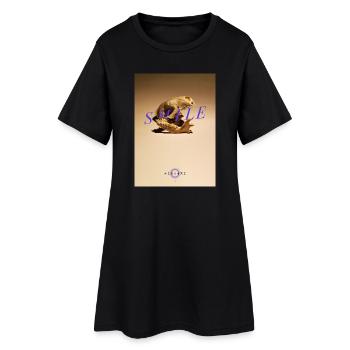 SkelettSmile mit lila Schrift - Frauen T-Shirt-Kleid - Schwarz - Vorne