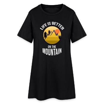 Wanderung Wandern Wanderer Statement Klettersteig - Frauen T-Shirt-Kleid - Schwarz - Vorne