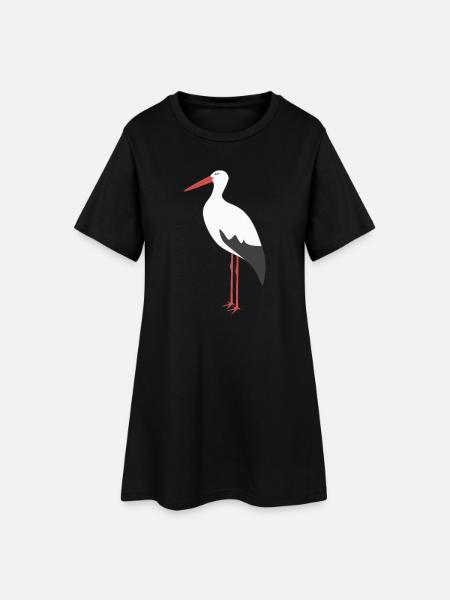 Cigogne blanche - Robe T-shirt Femme - noir