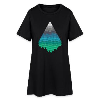 Monts Pixel - Robe T-shirt Femme - noir - Devant