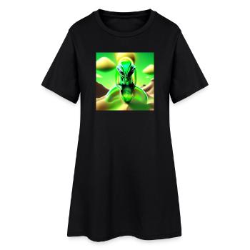 Neonalien im Sandtraum - Frauen T-Shirt-Kleid - Schwarz - Vorne