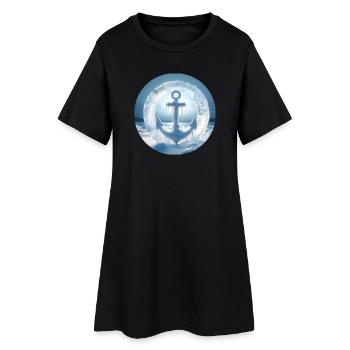 Ancre Glace Neige Congelée - Robe T-shirt Femme - noir - Devant