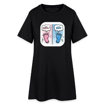 Pieds Sexe Bébé Garçon ou Fille - Robe T-shirt Femme - noir - Devant
