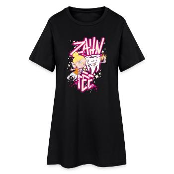 Zahnheldin Comiczauber - Frauen T-Shirt-Kleid - Schwarz - Vorne