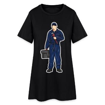 Garçon plombier - Robe T-shirt Femme - noir - Devant